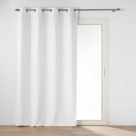 Rideau a oeillets 135 x 240 cm occultant chambray uni chinea Blanc