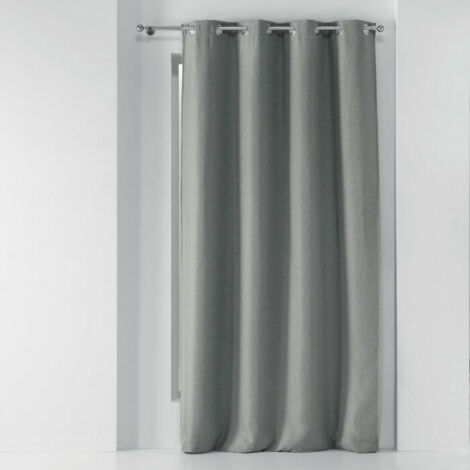 Rideau a oeillets 135 x 240 cm occultant tisse tissea Gris