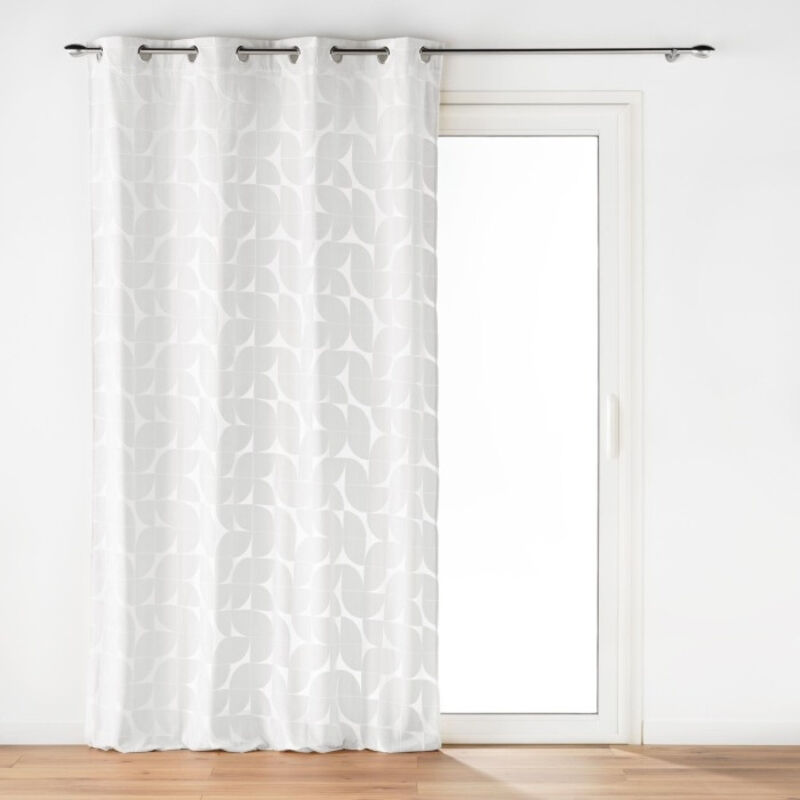 Rideau a oeillets 135 x 260 cm velours devore geolia Blanc