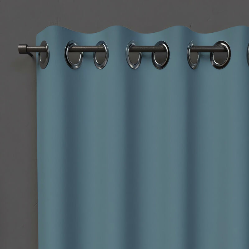 Rideau à oeillets 135X250 cm occultant bleu celadon, par Soleil d'ocre