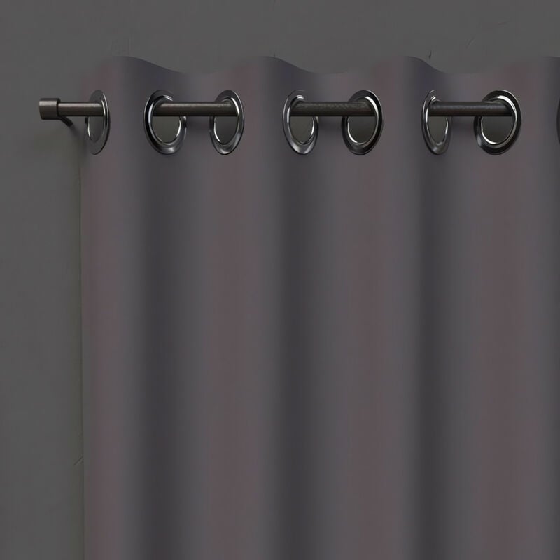 Rideau à oeillets 135X250 cm OCCULTANT anthracite, par Soleil d'ocre