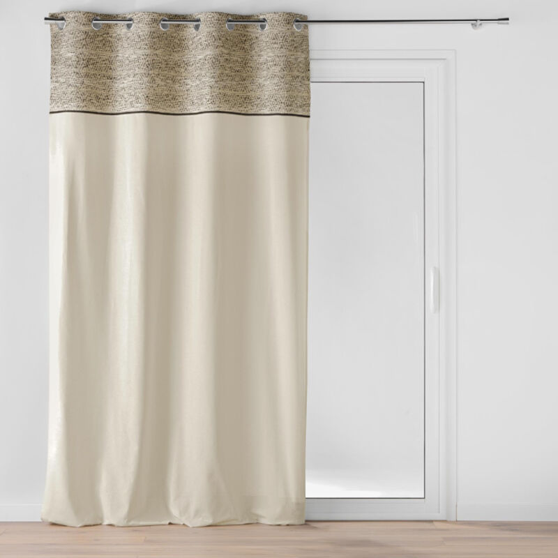Rideau a oeillets 140 x 240 cm poly coton + top jacquard Camalia