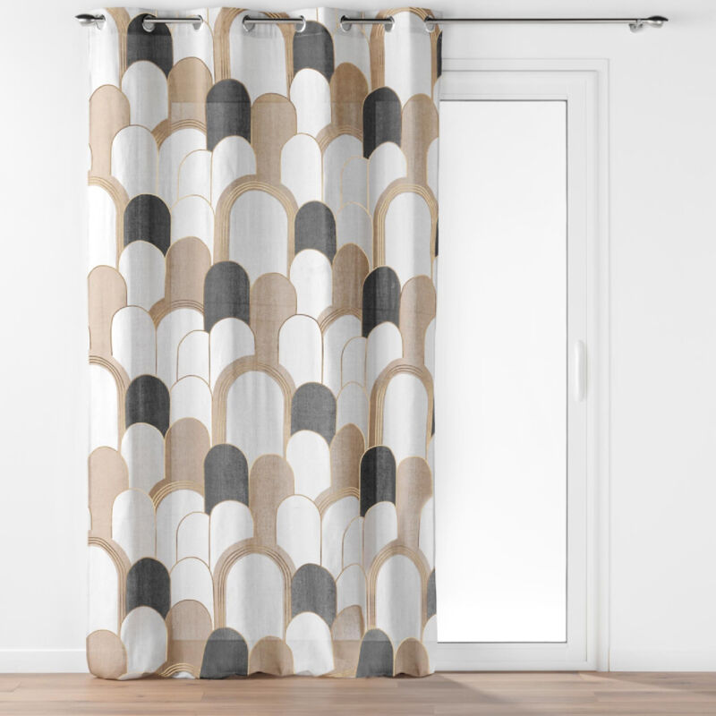Rideau à Oeillets Denali Imprimé Métallisé Noir 140x240 cm
