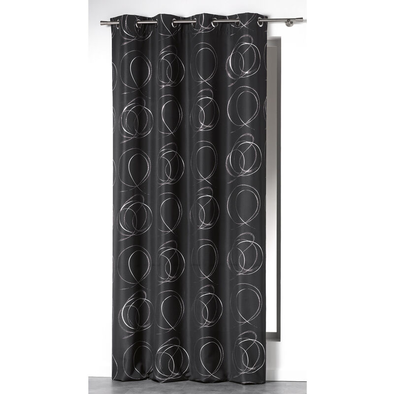 Rideau a oeillets 140 x 260 cm Argent bully anthracite