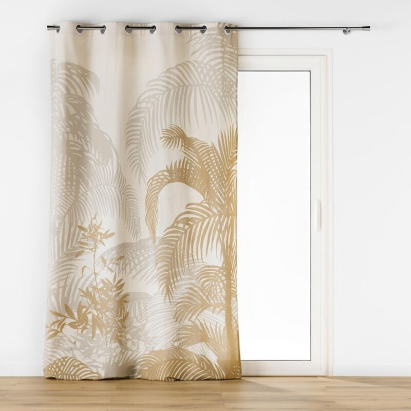 Rideau a oeillets 140 x 260 cm coton/polyester imprime baobab des. place Sans