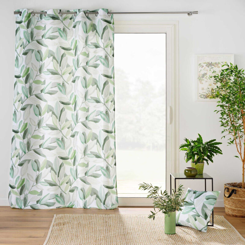 Rideau à œillets 140 x 260 cm en polyester imprimé - Modèle Éléonore