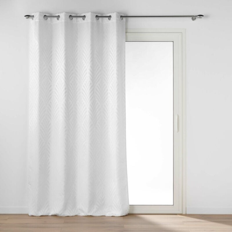 Rideau a oeillets 140 x 260 cm jacquard victoria Blanc