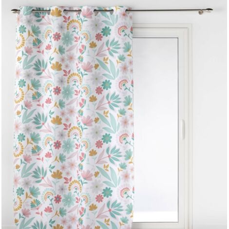 Rideau a oeillets 140 x 260 cm polyester imprime Indiana