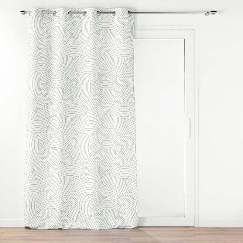 Rideau à motif graphique Blanc 140x260 cm
