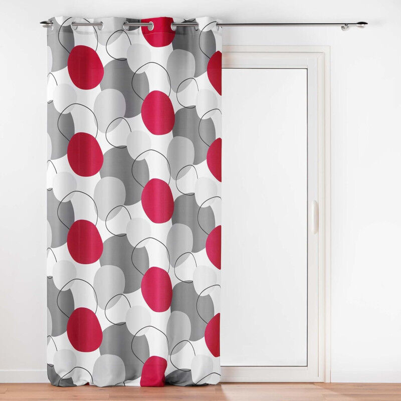 Rideau à formes géométriques Rouge 140x260 cm