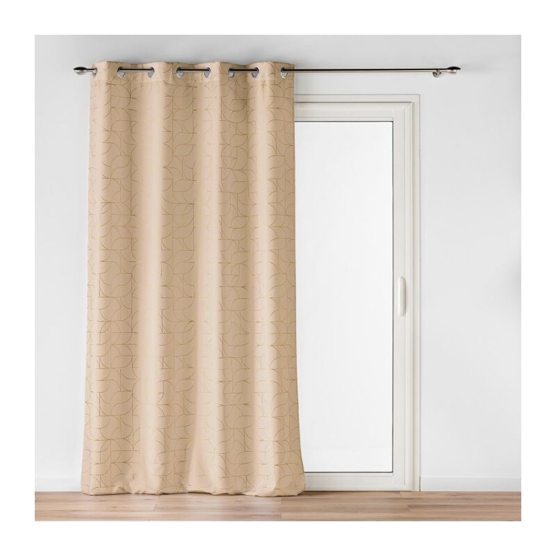 Rideau à œillets grande hauteur 140 x 280 cm - Modèle Louxor Beige