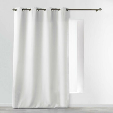 Rideau À Œillets 140 x 260 cm Polyester Uni Essentiel - Blanc