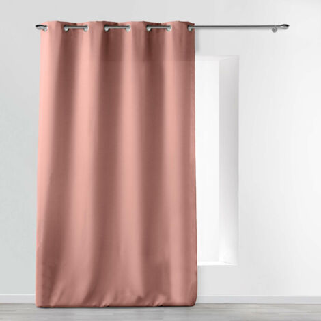 Rideau À Œillets 140 x 260 cm Polyester Uni Essentiel - Rose poudré