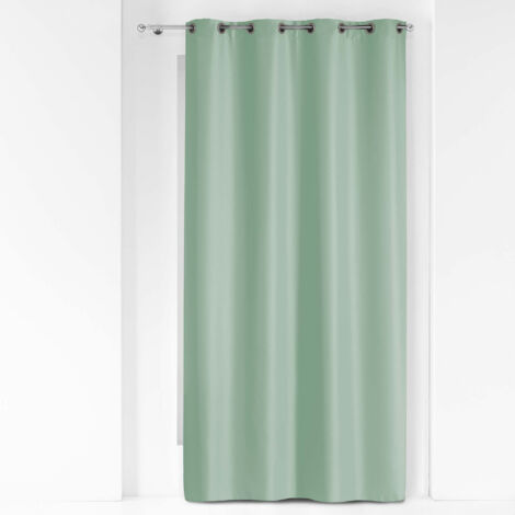 Rideau À Œillets 140 x 260 cm Polyester Uni Essentiel - Vert sauge