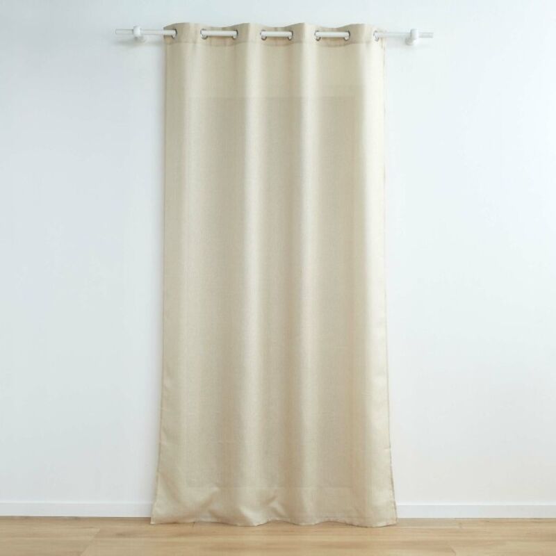 Rideau a oeillets 140 x 280 cm polyester uni+fils metallises zeline Naturel