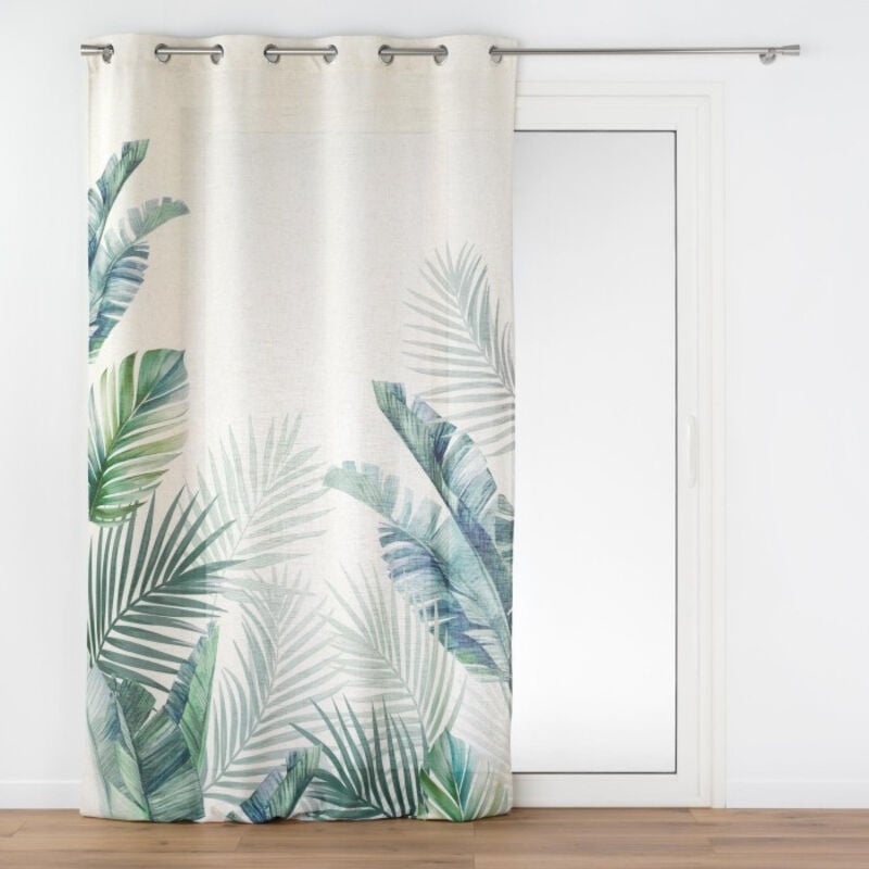 Rideau a oeillets 140 x 260 cm polyester/lin imprime native des. place Sans