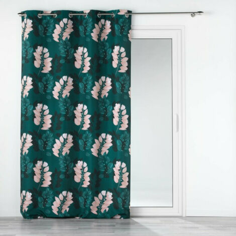 Rideau à oeillets 140 x 260 polyester imprimé Belline Emeraude