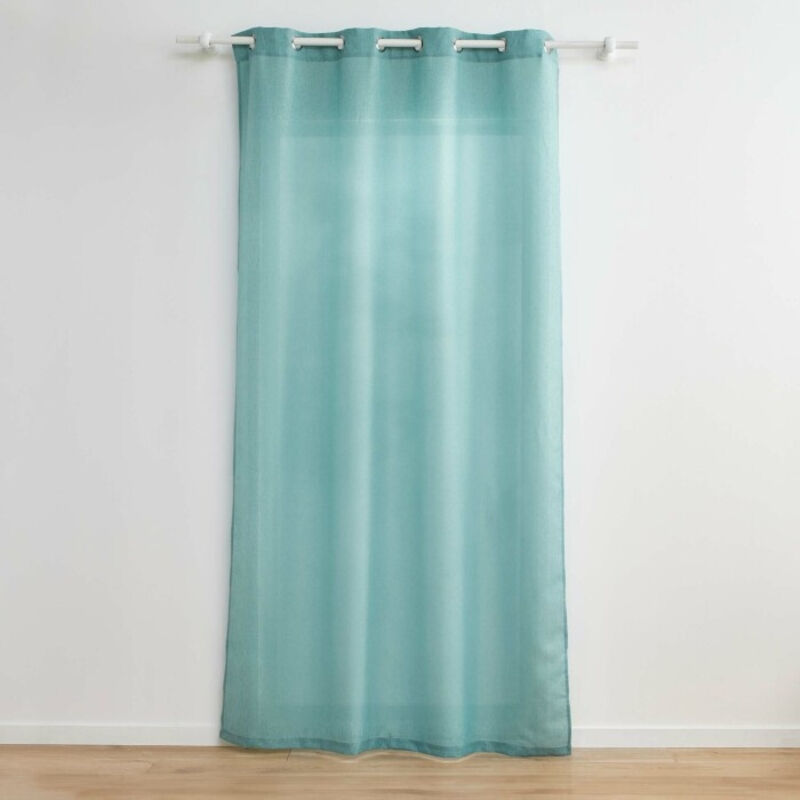 Rideau a oeillets 140 x 280 cm polyester uni+fils metallises zeline Sauge