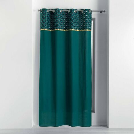 Rideau à œillets 140x240 uni top métallisé Artchic bleu coton