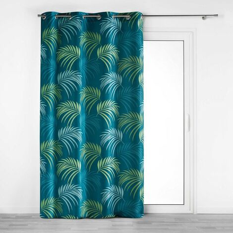 Rideau à œillets 140x260 Blue vegetal bleu