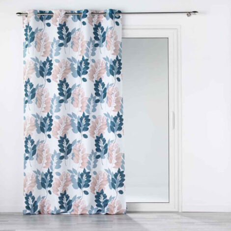 Rideau à Œillets "Belline" 140x260cm Blanc & Bleu