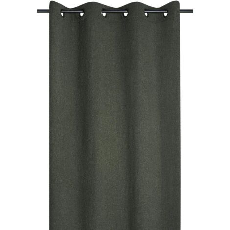 Rideau à oeillets doux  - Effet bouclette Kaki 140x260 cm