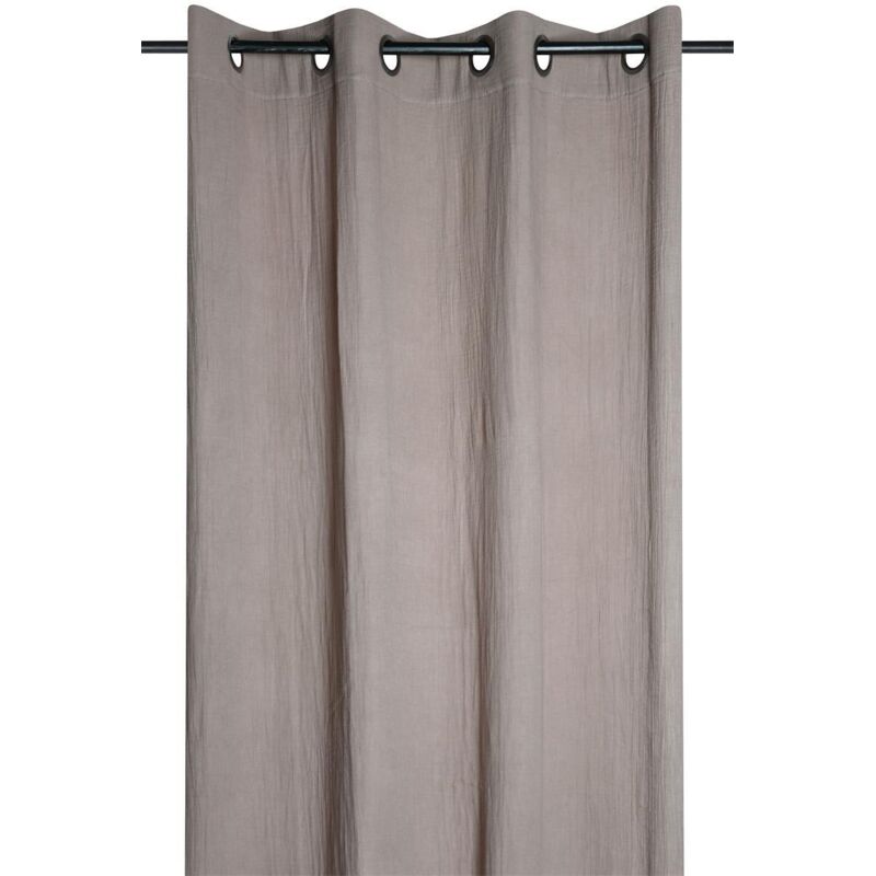 Rideau à oeillets en gaze de coton Naturel 140x260 cm