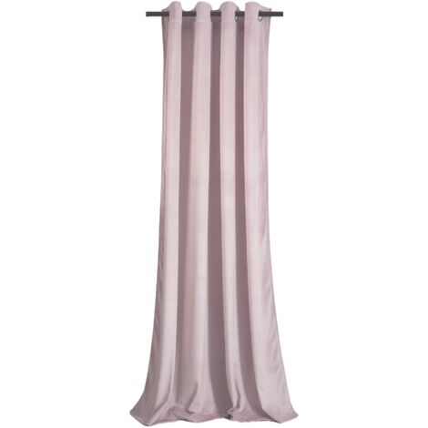 Rideau à oeillets en velours occultant Rose poudré 140x250 cm