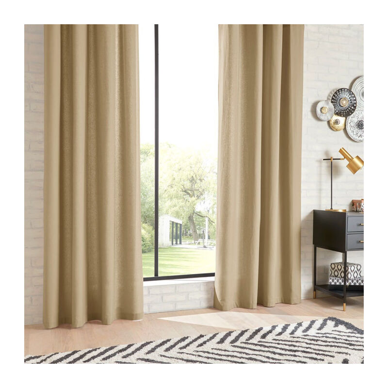 Rideau à Oeillets 'Everly' 135x240cm Beige Lin