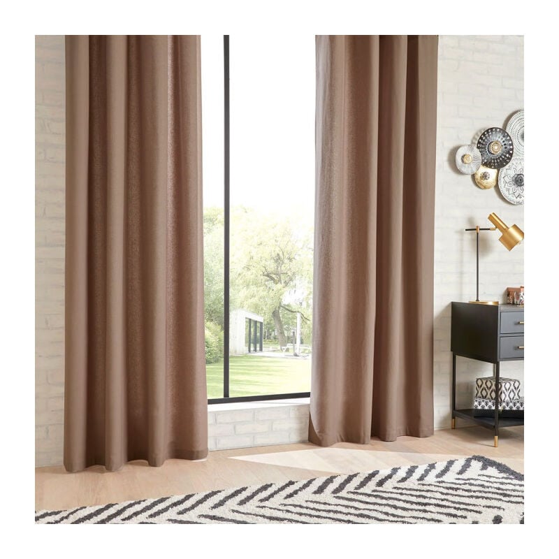 Rideau à Oeillets 'Everly' 135x240cm Taupe