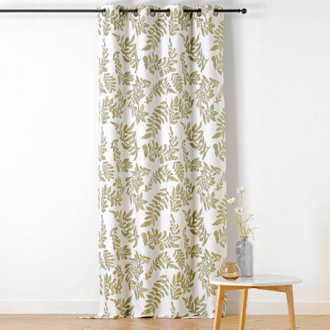 Rideau à Oeillets Feuillage Style Henri Matisse Vert 140x240 cm