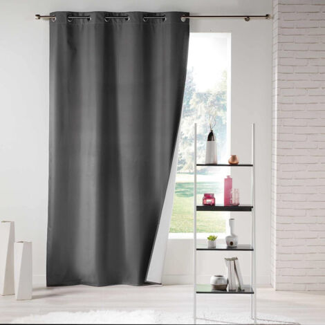 Rideau à Oeillets Icemount Thermique Uni Gris anthracite 140x260 cm