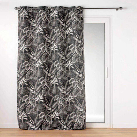Rideau à Œillets Imprimé "Cabana" 140x280cm Noir