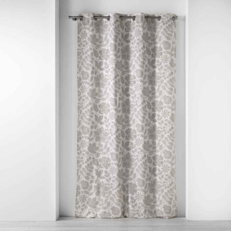 Rideau à Œillets Imprimé "Panachic" 140x240cm Beige