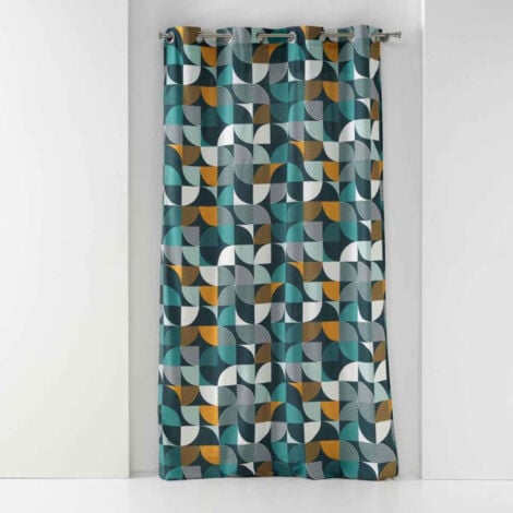 Lot De 2 Rideaux Occultant Avec Œillets, Turquoise, 140x240cm, 100