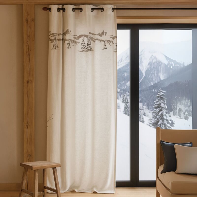 Rideau à oeillets montagne Ecru 140x260 cm