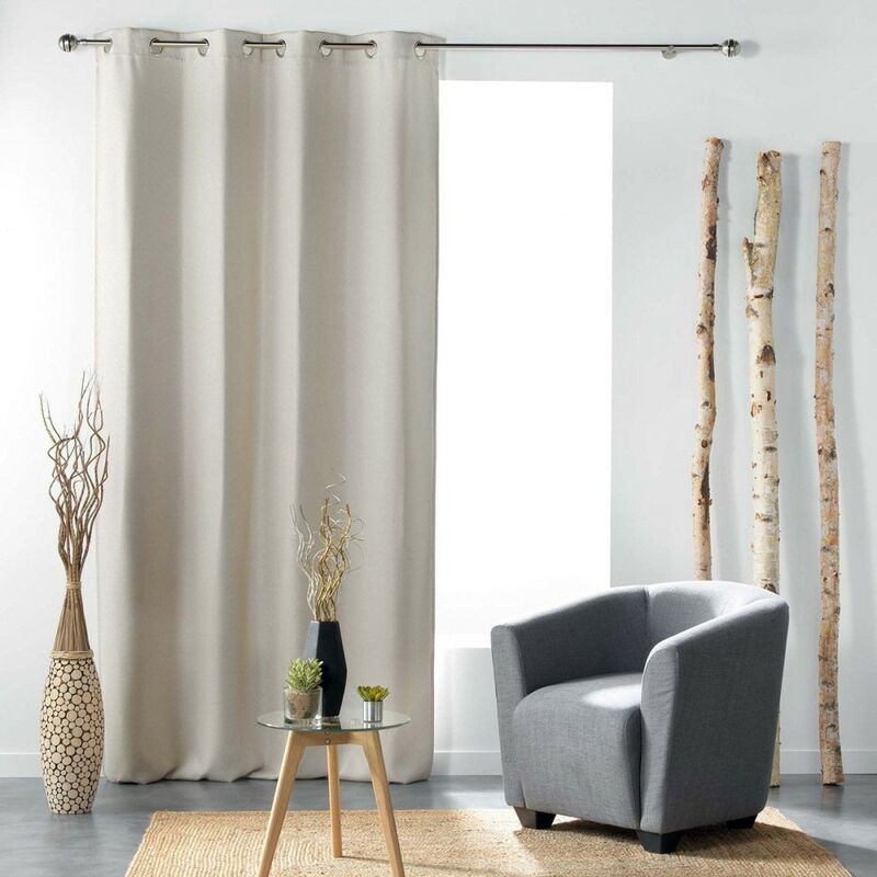 Rideau à œillets occultant tissé 135x240 cm Tramina naturel