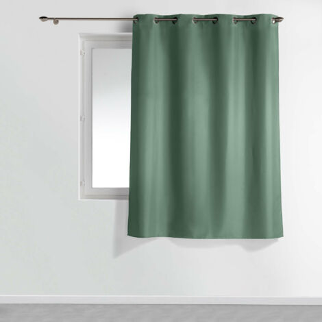 Rideau à œillets petite hauteur 140 x 180 cm – polyester uni essentiel – Cèdre