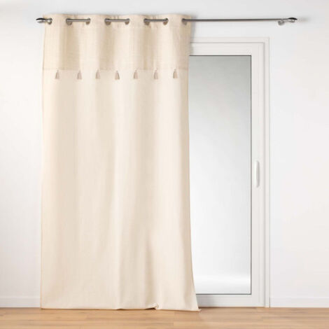 Rideau à Œillets Pompons "Izigold" 140x240cm Beige