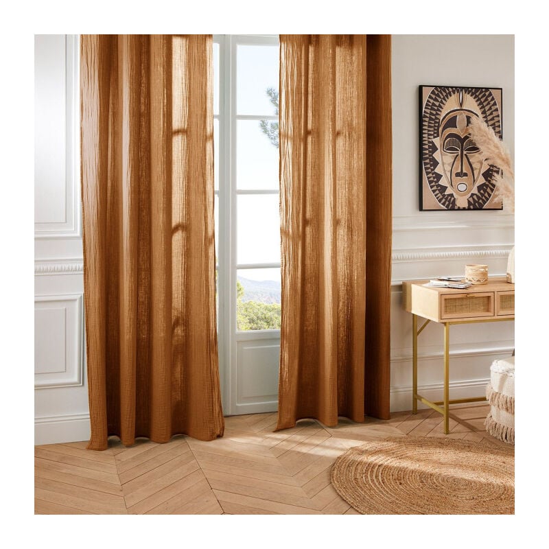 Rideau à Oeillets 'Santana' 130x260cm Cannelle