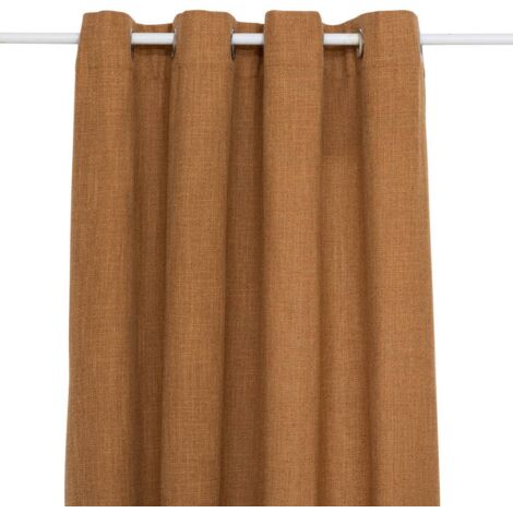Rideau à œillets Tissu Marron Cannelle 140 x 260 cm - Atmosphera
