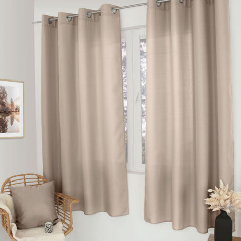 Rideau Uni à œillets 140x240 Cm Bleu Canard - Tissu Polyester Fluide, 8 œillets Argentés, Facile D'entretien, Pour Salon Ou Chambre