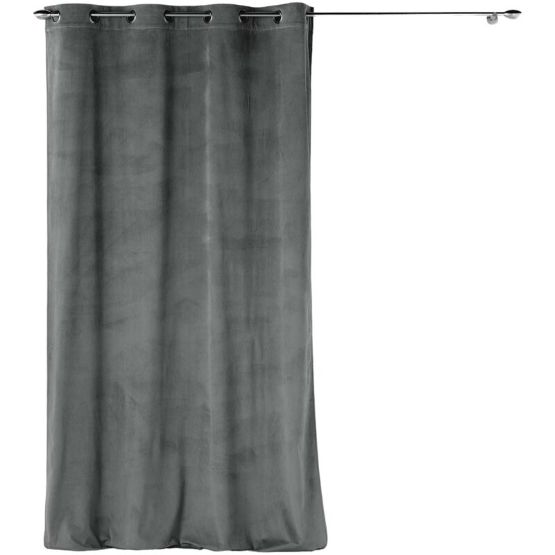 Rideau a oeillets velours 140 x 260 cm Cottele anthracite