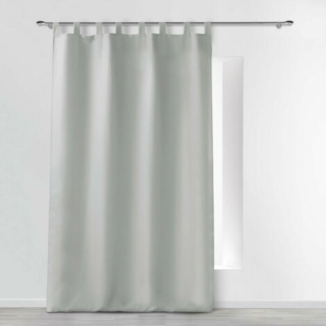 Rideau a passants 140 x 260 cm polyester uni essentiel Gris