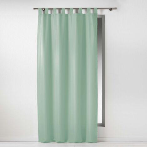Rideau à passants – 140 x 260 cm – Polyester uni Essentiel Sauge