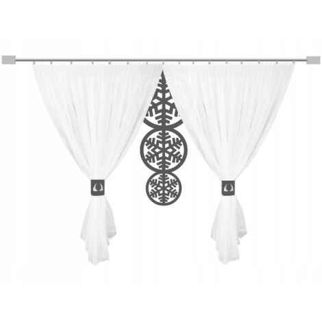 Rideau ajouré de Noël à motifs de flocons de neige, hiver, 400 x 145 cm