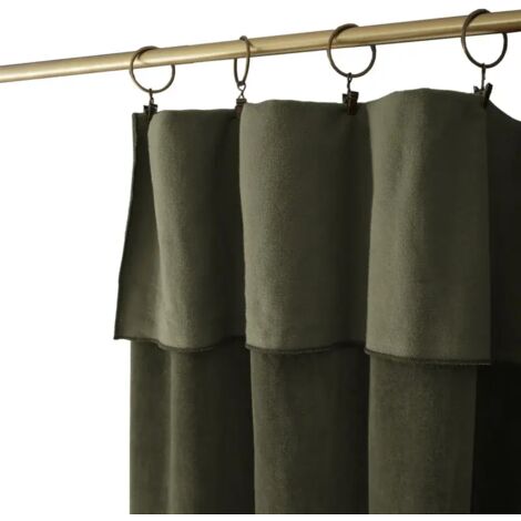 Rideau ajustable 140 x 270 cm velours de coton vert - MIRABEL