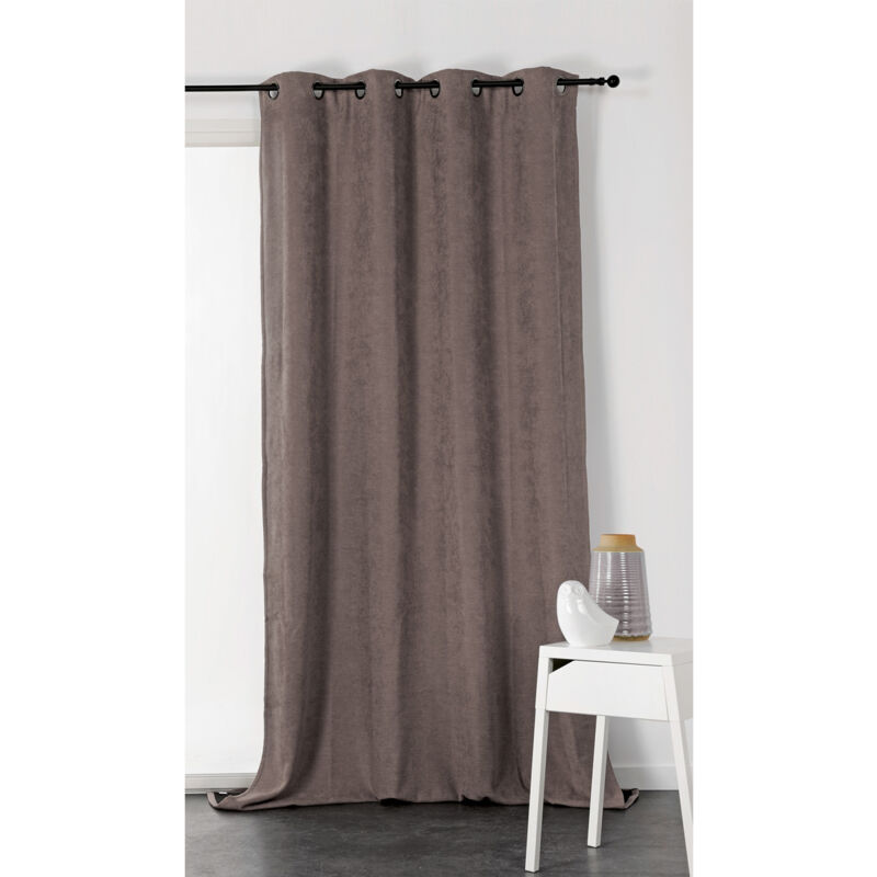 Homemaison - Rideau Alaska isolant et 100 % occultant Taupe 140x260 cm