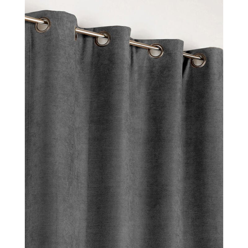 Homemaison - Rideau Alaska isolant et 100 % occultant Gris anthracite 140x260 cm