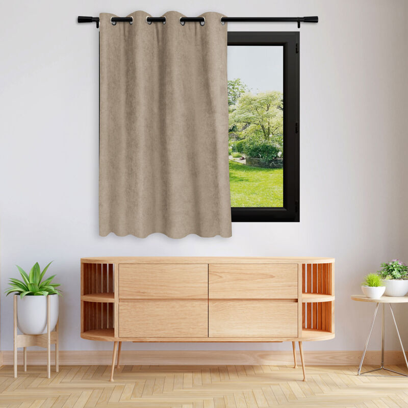 Homemaison - Rideau anti-froid doublé polaire Naturel 140x180 cm